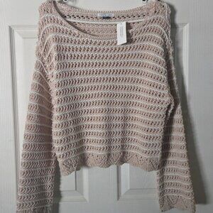 American Eagle Outfitters Light Brown Knit Sweater